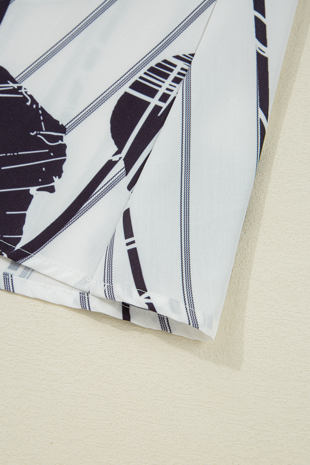 Black Leopard Patchwork Split Neck Ruffle Plus Size Dress