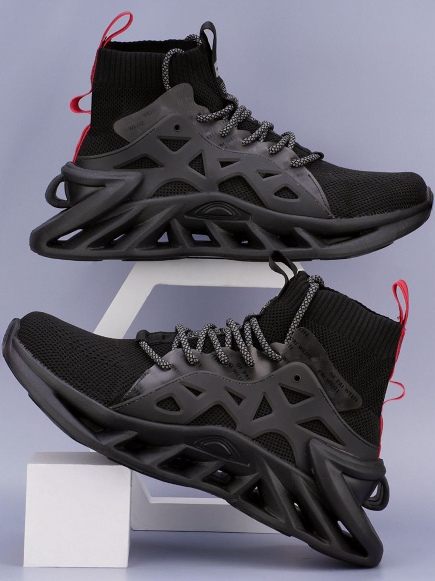 Atom Men's Alpha SoftBounce Black Running Shoes