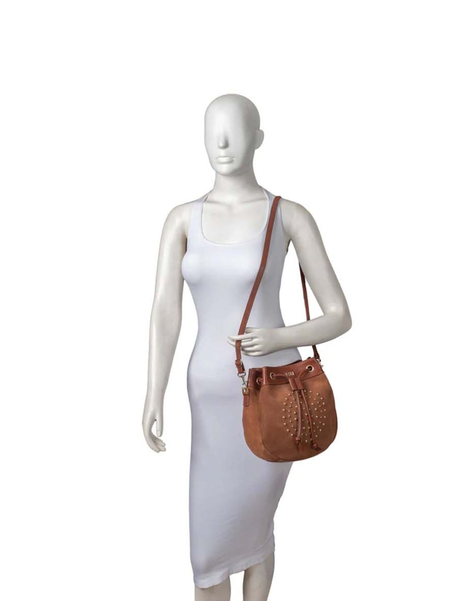 Tohl Tan Rivets Medium Sling Handbag