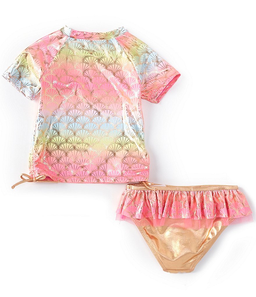 Flapdoodles Little Girls 2T-6X Sequin Leopard Foiled One-Piece Swimsuit