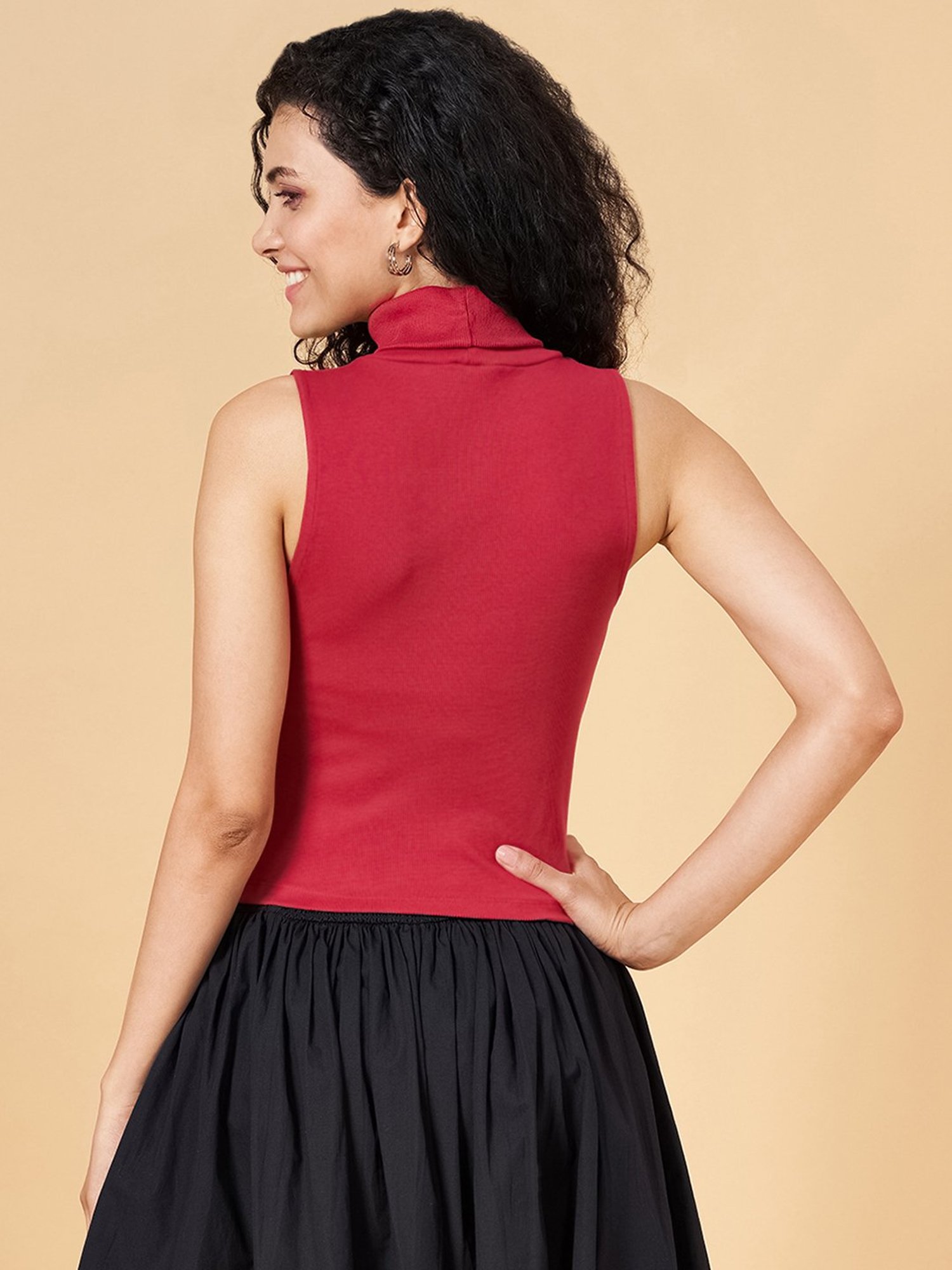 People by Pantaloons Maroon Cotton Top