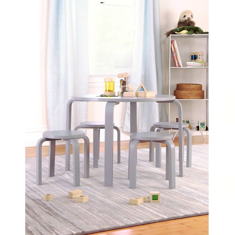 5pc Kids' Nordic Table and Chair Set Gray - Guidecraft