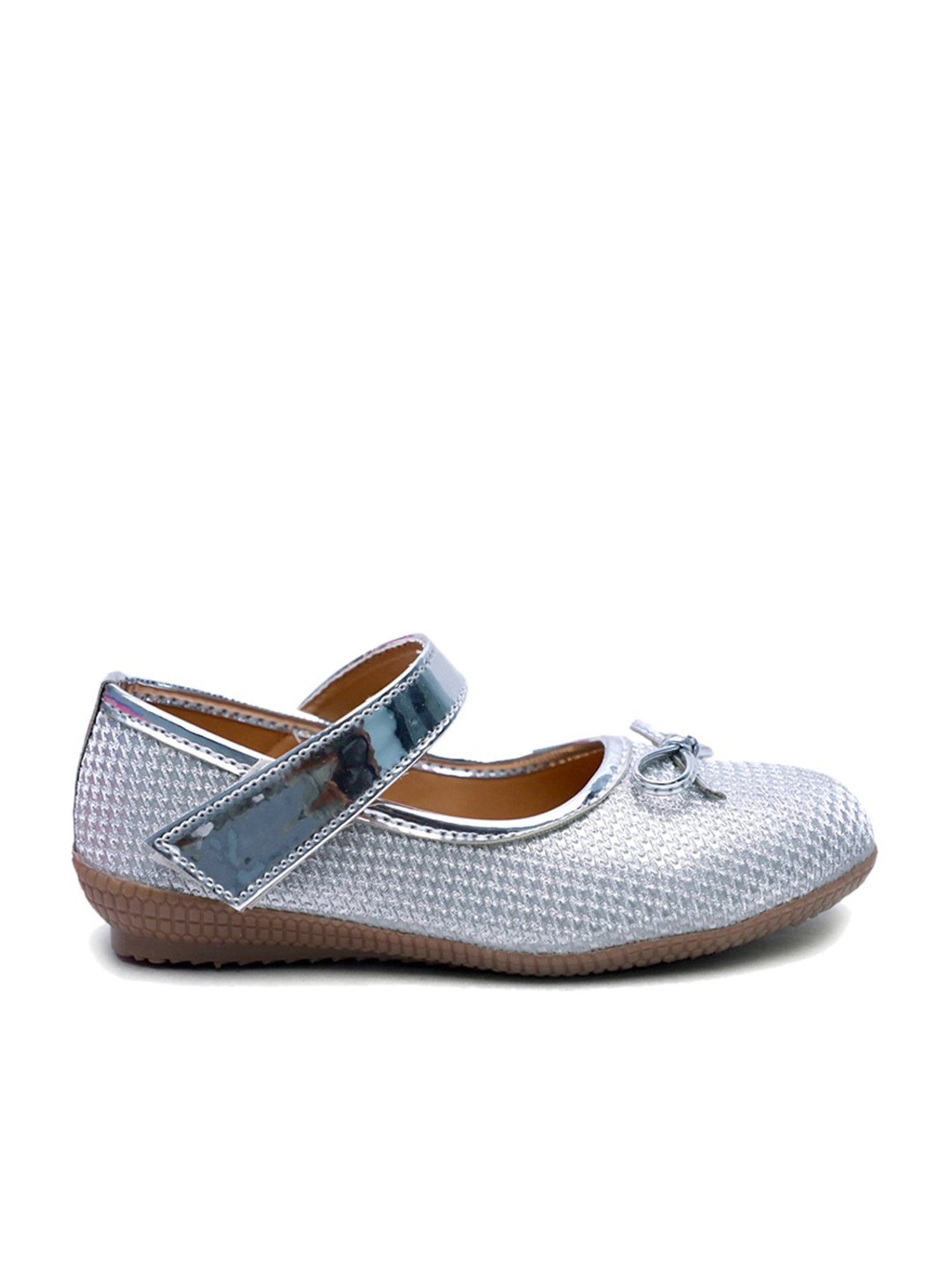 Tiny Bugs Kid's Silver Mary Jane Shoes