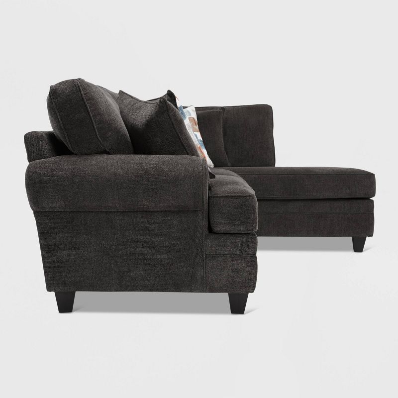Langston Right Hand Facing Sectional Dark Gray - True Seating