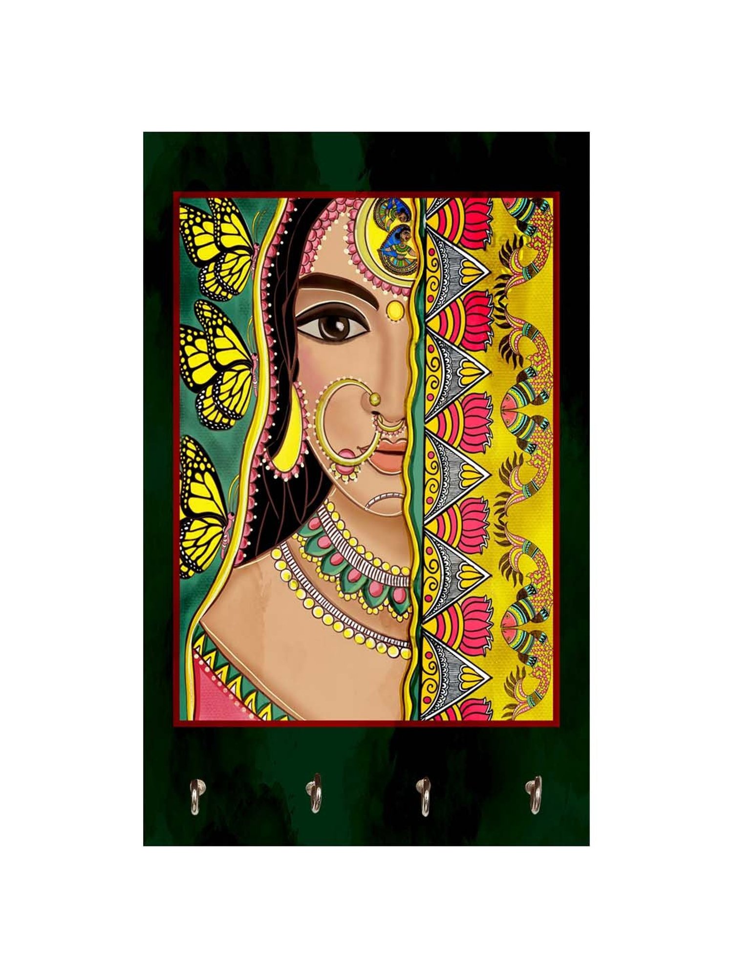 999Store Multicolour MDF  Key Holder - Set of 1