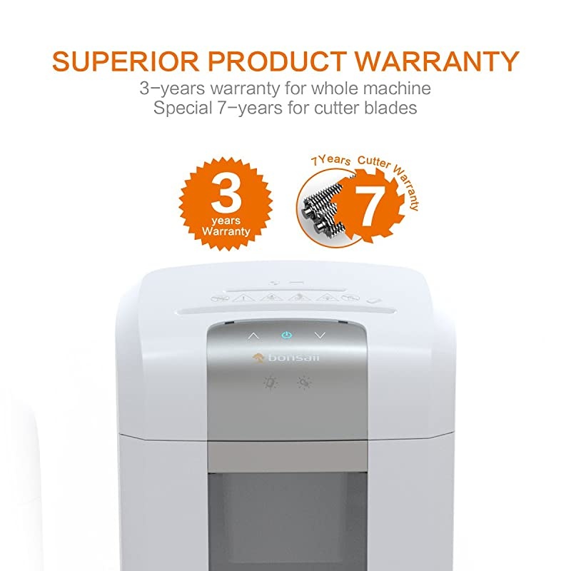 60-Mintue Heavy Duty Paper Shredder, 6-Sheet Micro-Cut Shredder for Home Office Use, Shreds Paper/CD/Credit Card with P-5 High Security, 4 Removable Casters, White (4S16)