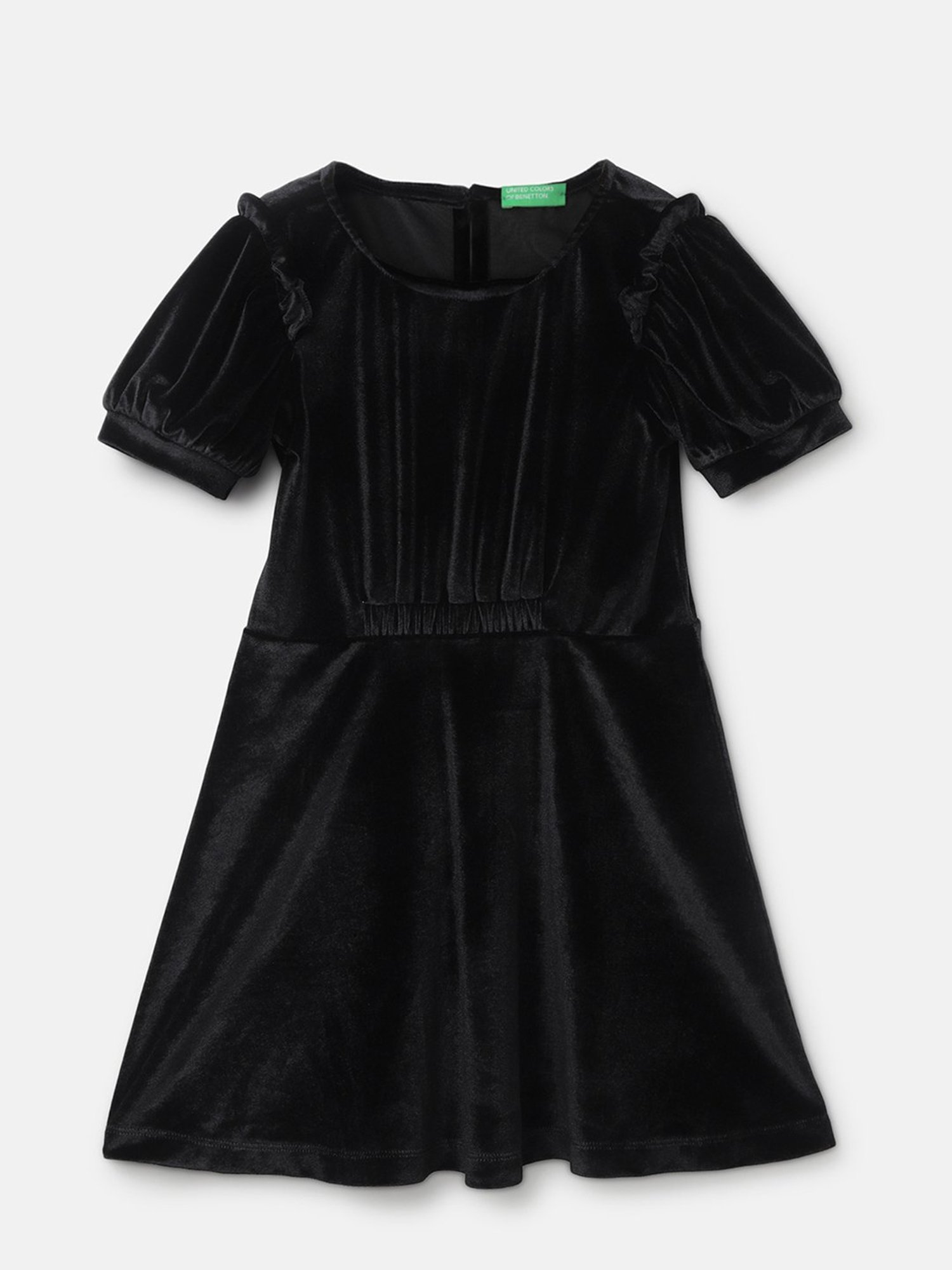 United Colors of Benetton Kids Black Solid A-Line Dress