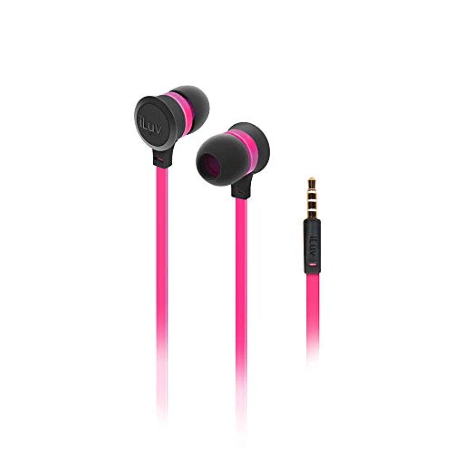 iLuv Neon Sound Baby Pink IEP334BPKN Earbud High-Performance Earphone Baby Pink
