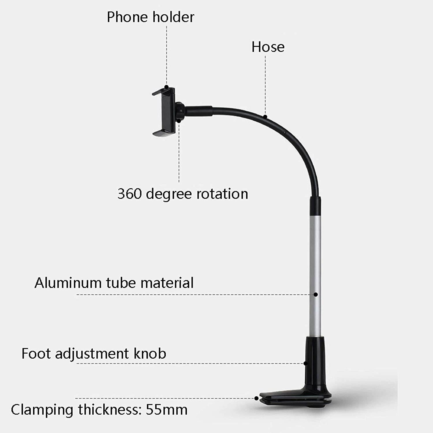 hongbanlemp Mobile Projector Projector Laptop Floor Stand - Holder for Projector, Tablet Holder Mount with Adjustable Height and Gooseneck Phone Holder Projector Tripod Stand (Color : Black)