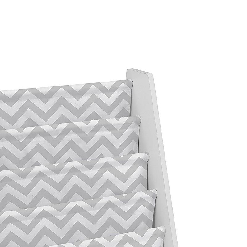 KidKraft Wooden Sling Bookshelf Bookcase Playroom Organizer, Gray and White