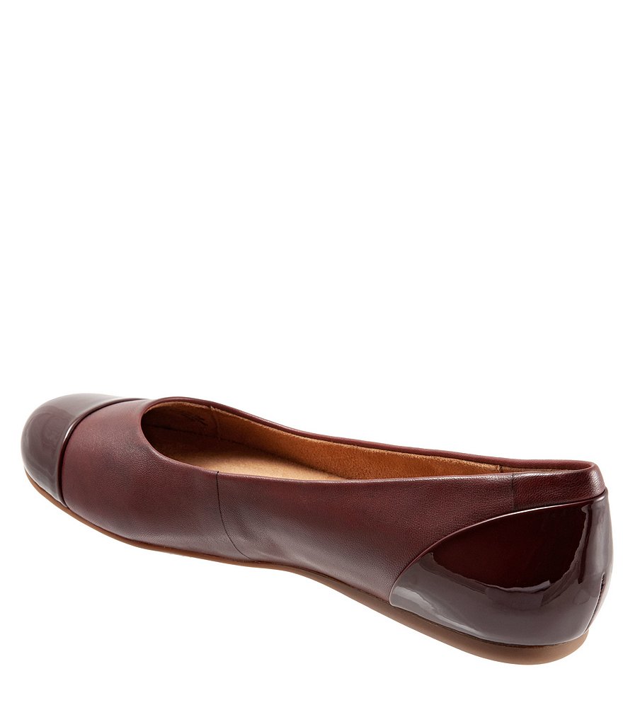 SoftWalk Sonoma Leather Cap Toe Ballerina Slip On Flats