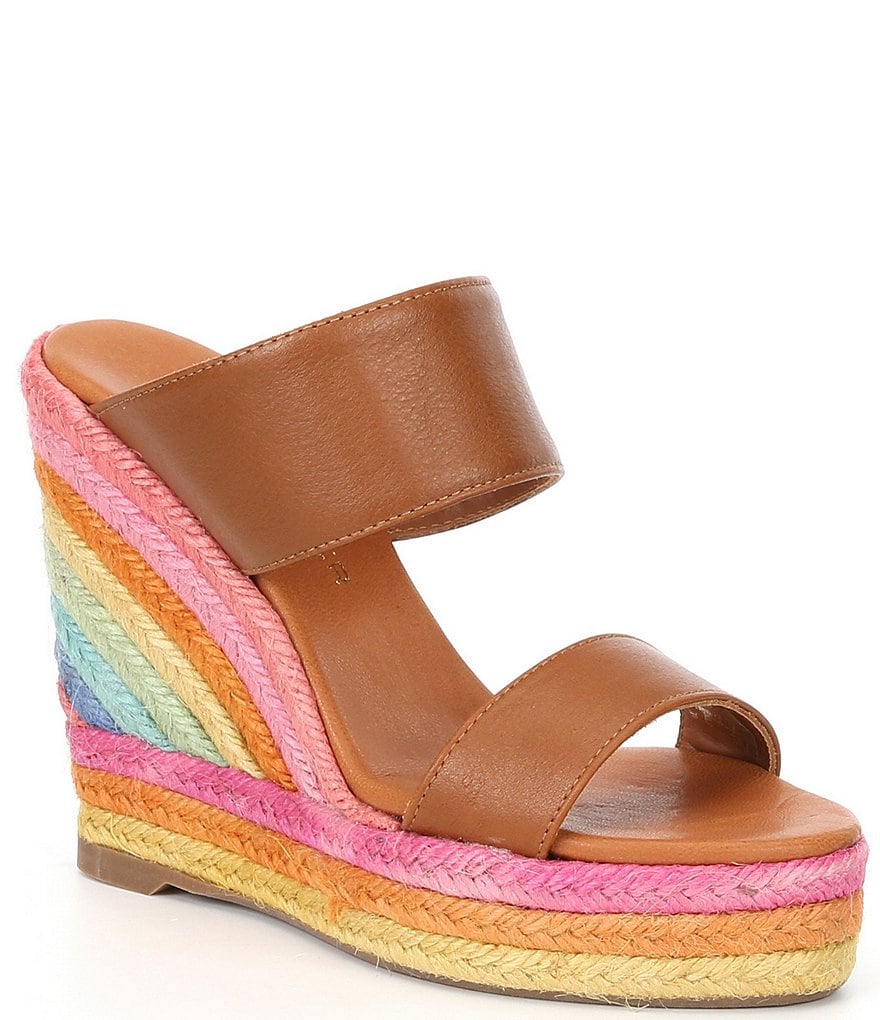 Kurt Geiger London Ariana Leather Rainbow Espadrille Wedges