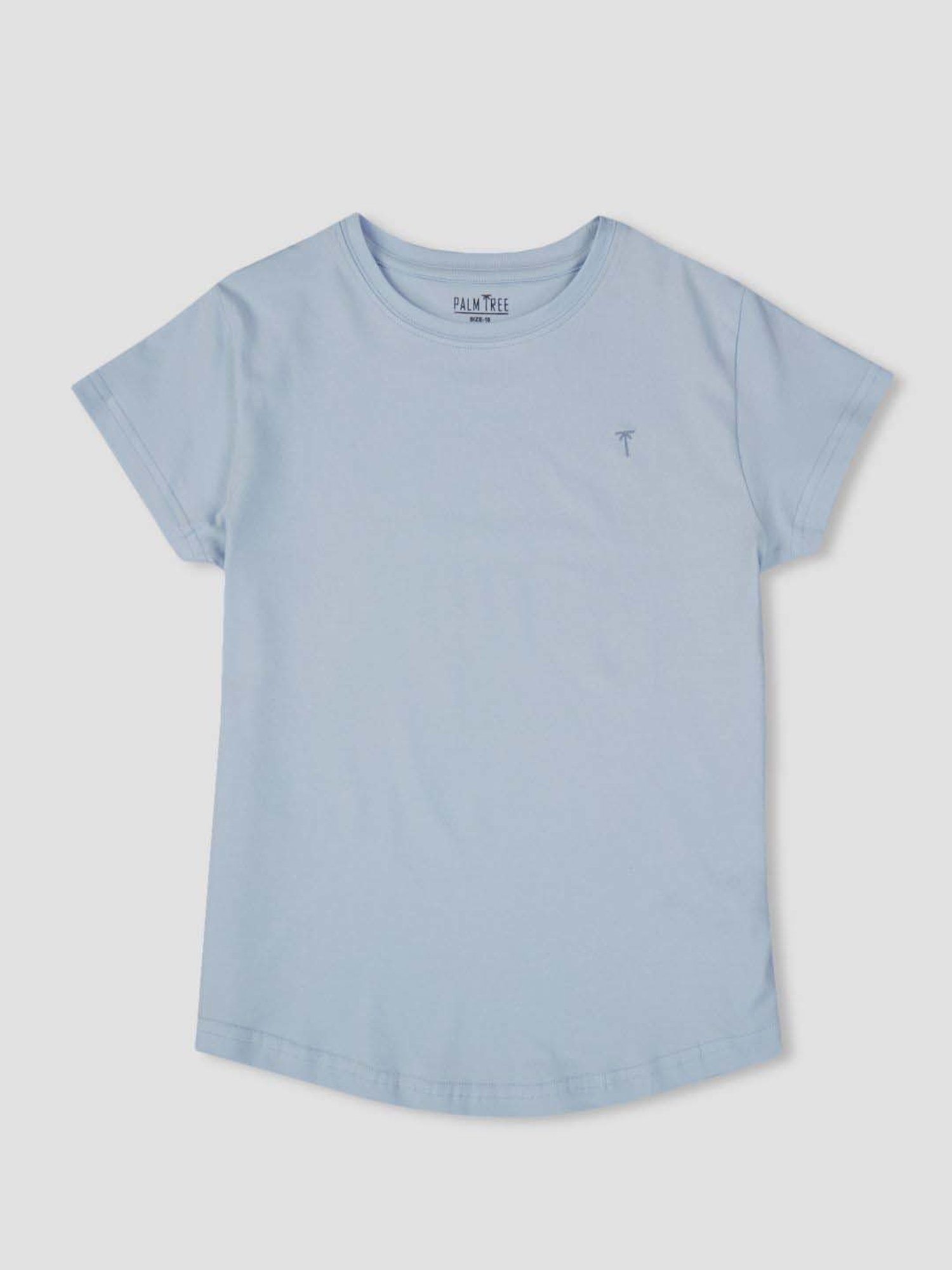 Palm Tree Kids Blue Cotton Regular Fit Top