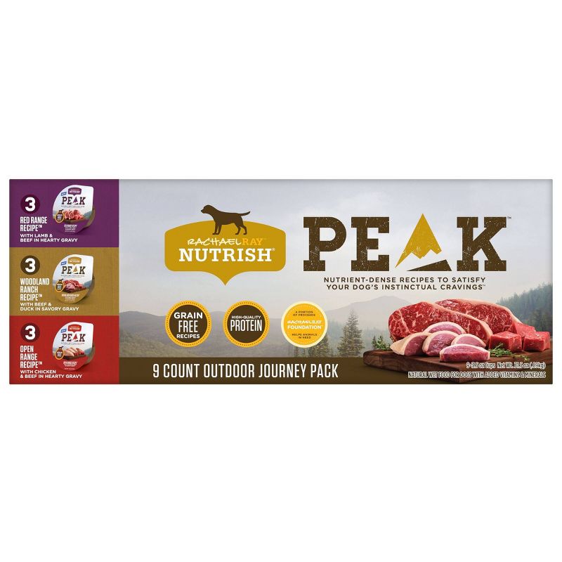 Rachael Ray Nutrish Peak Grain Free Wet Dog Food Outdoor Journey - 3.5oz/9ct Variety Pack