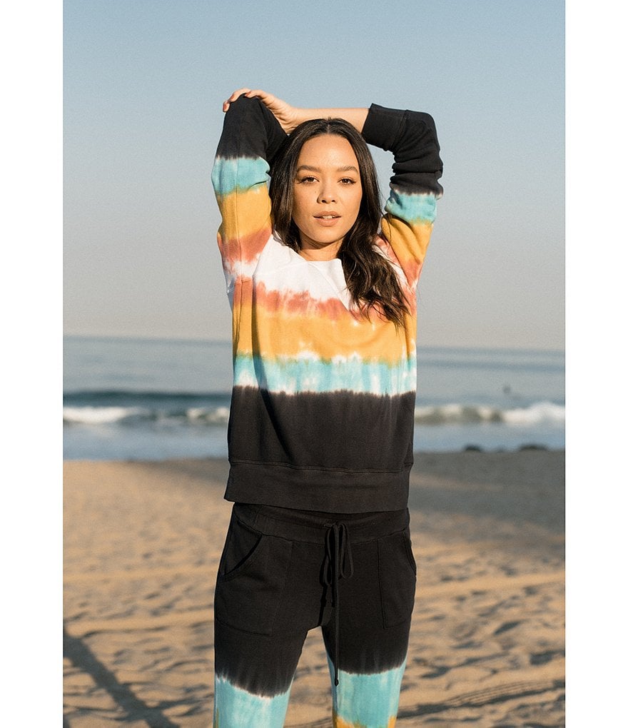 JALA Rainbow Tie-Dye Chill Pullover French Terry Coordinating Lounge Top