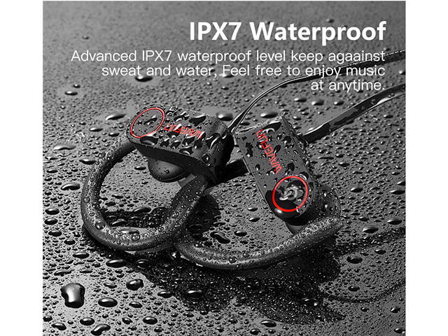 AutofeelSunriseoffice Bluetooth Earphone Headset Wireless Headphone With Mic 3D Bass Stereo Sport Earbuds IPX7 Waterproof For Phone iPhone Samsung Xiaomi