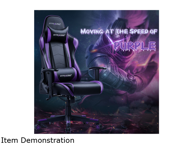 GTRACING Ergonomic Office Chair - Racing Seat, Height Adjustment, Pillows, Recliner, Swivel Rocker Tilt, for E-Sports, Computers, and Gaming