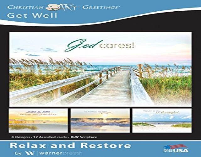 Relax and Restore - Get Well Greeting Cards - KJV Scripture - (Box of 12)