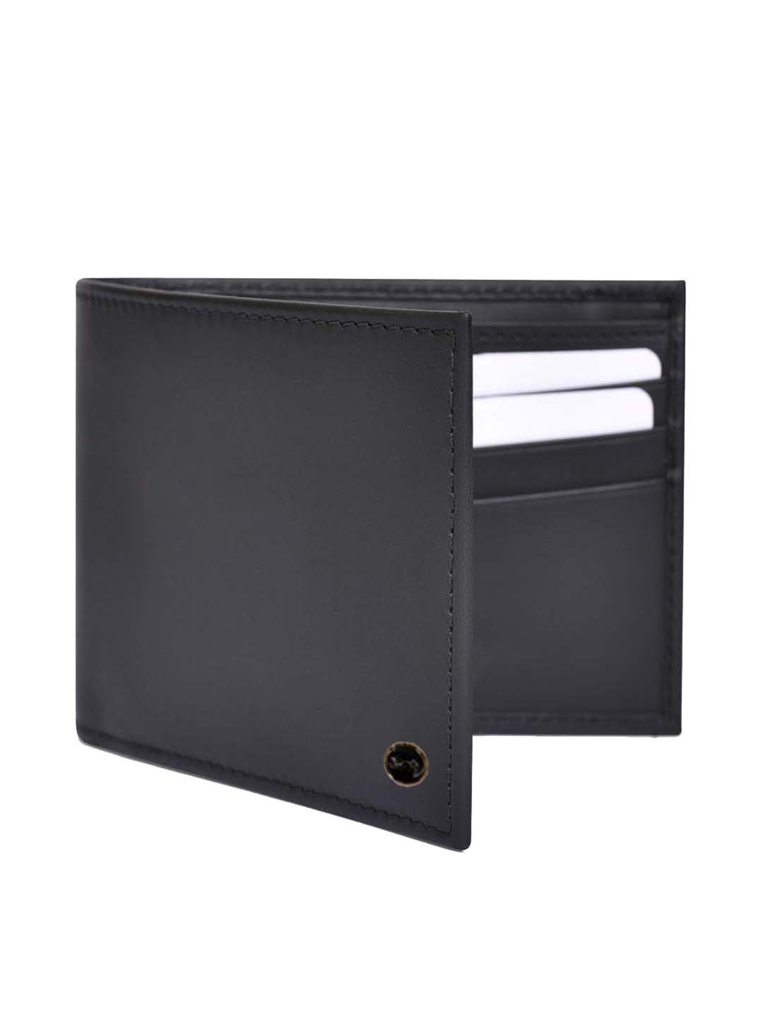 BELWABA Black Casual Leather Bi-Fold Wallet for Men