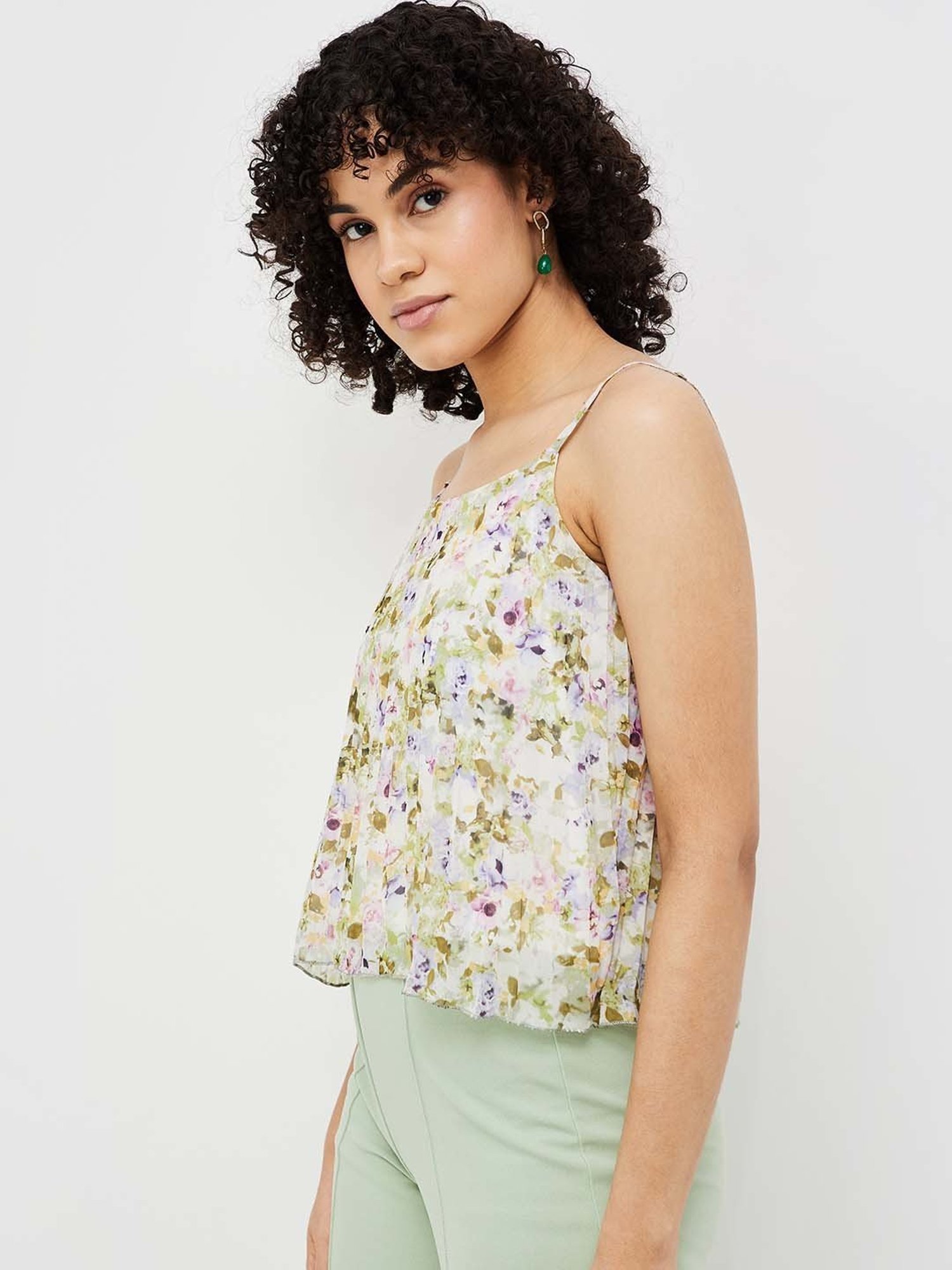 Ginger by Lifestyle White Floral Print Top