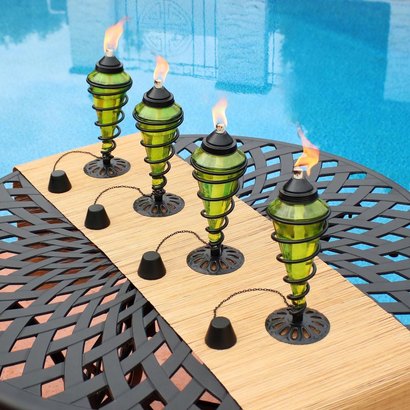 5.5" Petite Lantern Metal Table Torch Black - TIKI