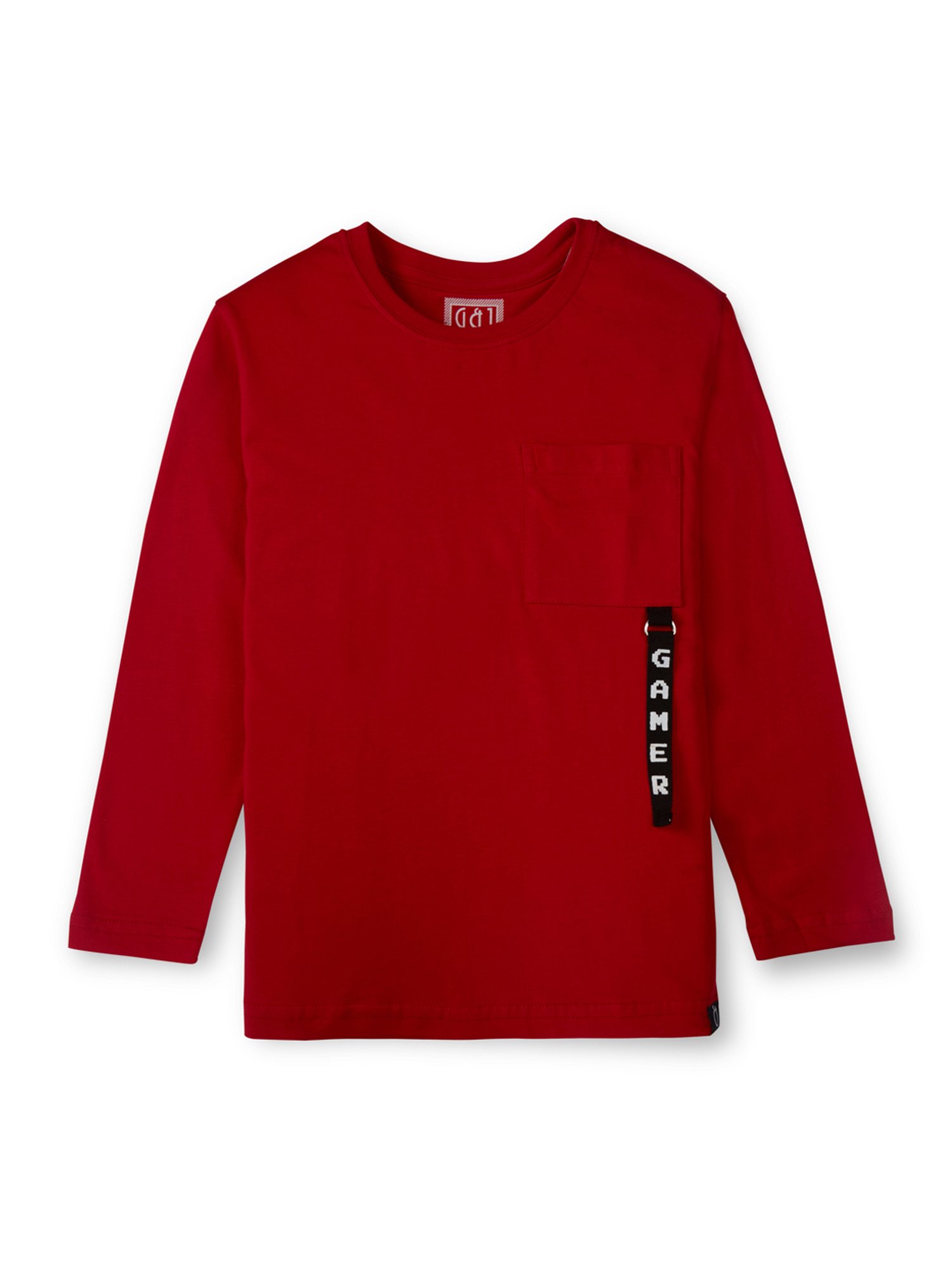 Gini & Jony Kids Red Solid Full Sleeves T-Shirt