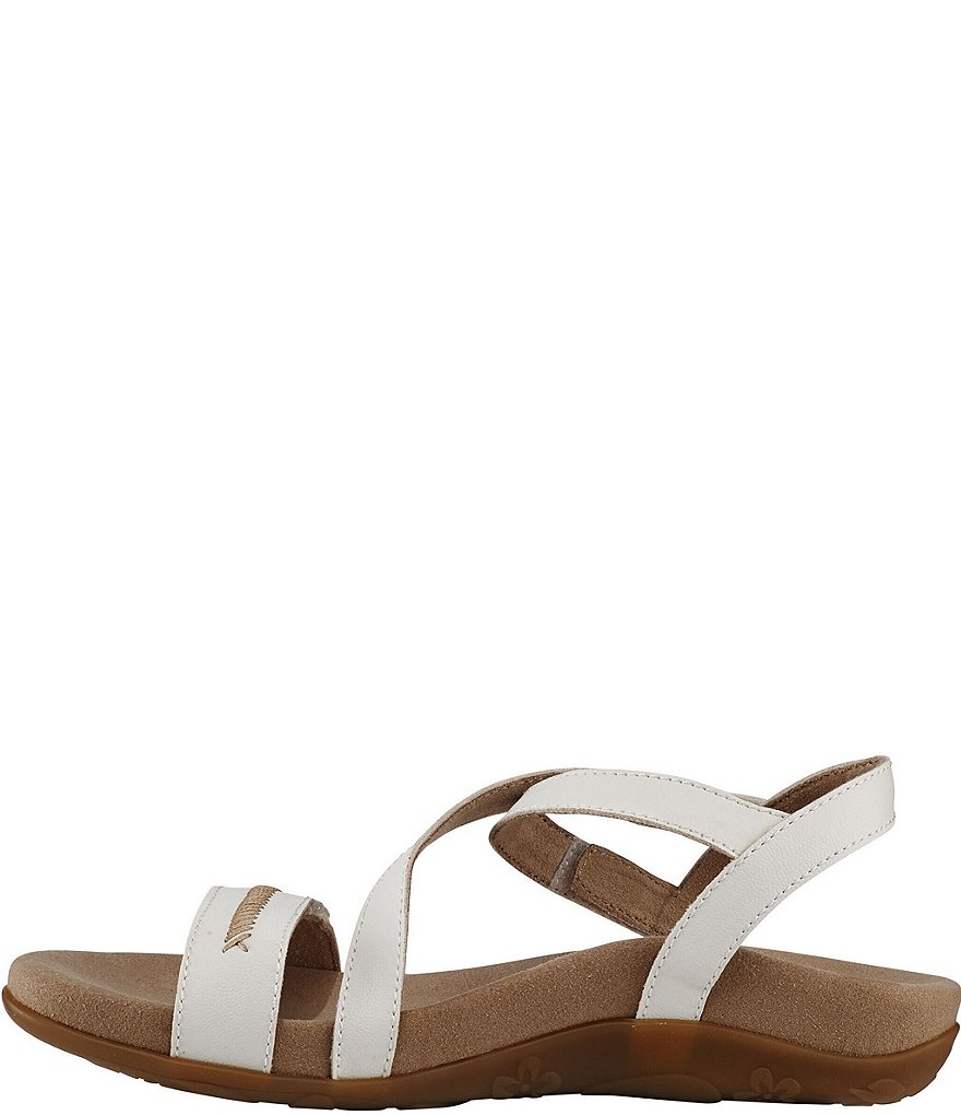 Aetrex Gabby Banded Stitch Detail Wedge Sandals