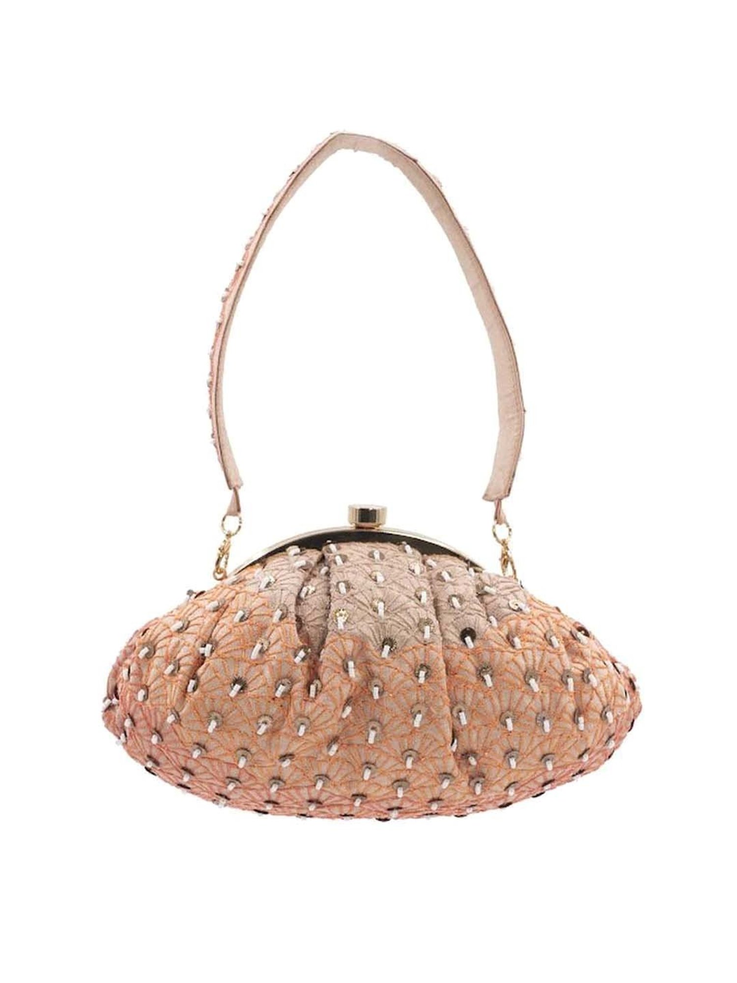 Sugarcrush Peach Embellished Clutch