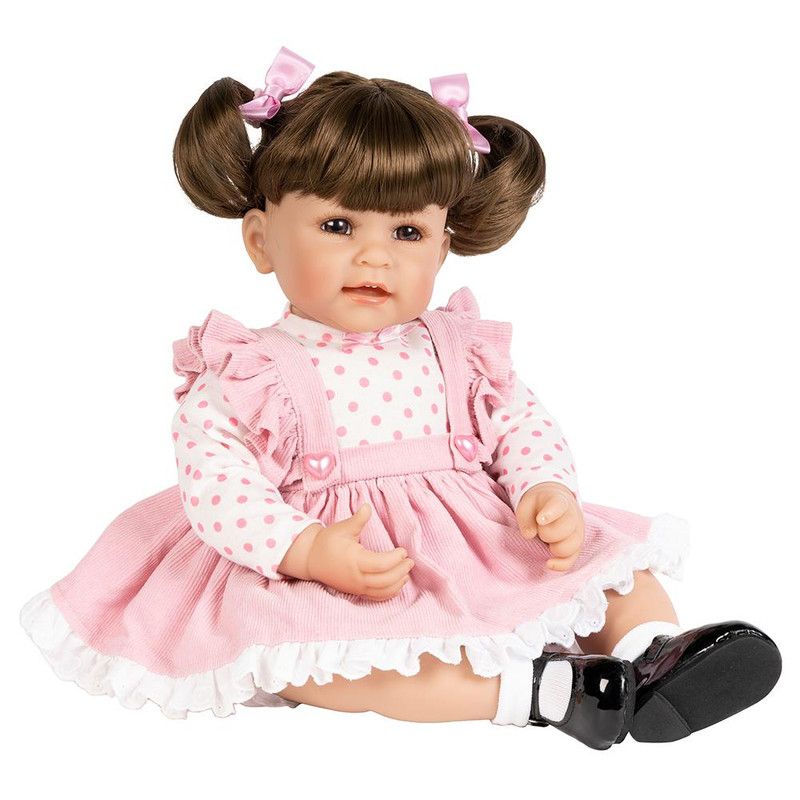 Adora Toddler Doll "Vintage Girl" with Pink frill Pinafore Dress, Pink Baby Pantaloons and Black Mary Jane Shoes