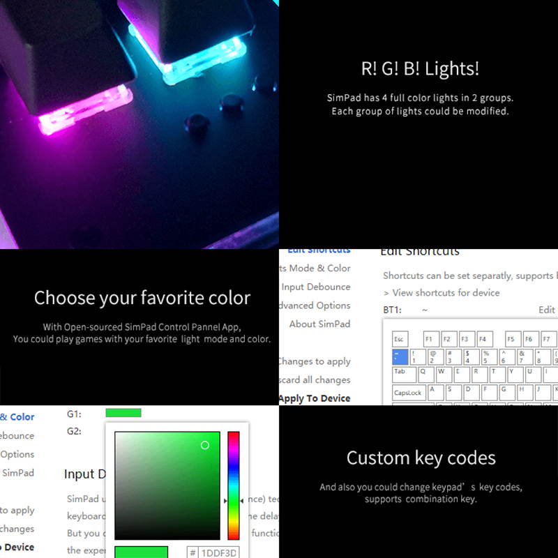 CUUWE SimPad  Mini Keyboard Touch Wheel Axle Tester Gaming Keypad Osu support Cheery Mx Red Switch Gaming Mechanical Keyboard