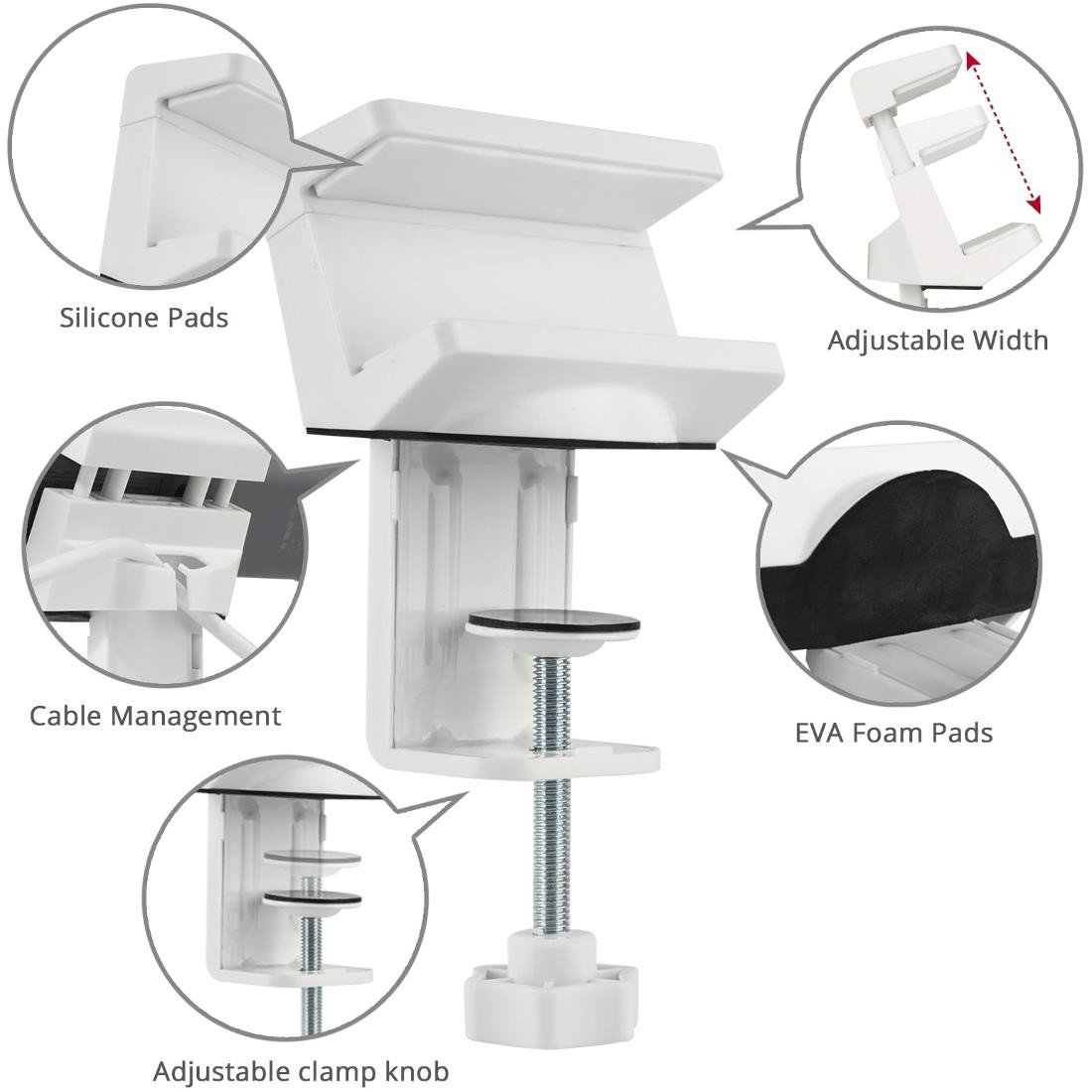 SIIG CE-MT2S12-S1 Clamp Mount for Power Strip White CEMT2S12S1