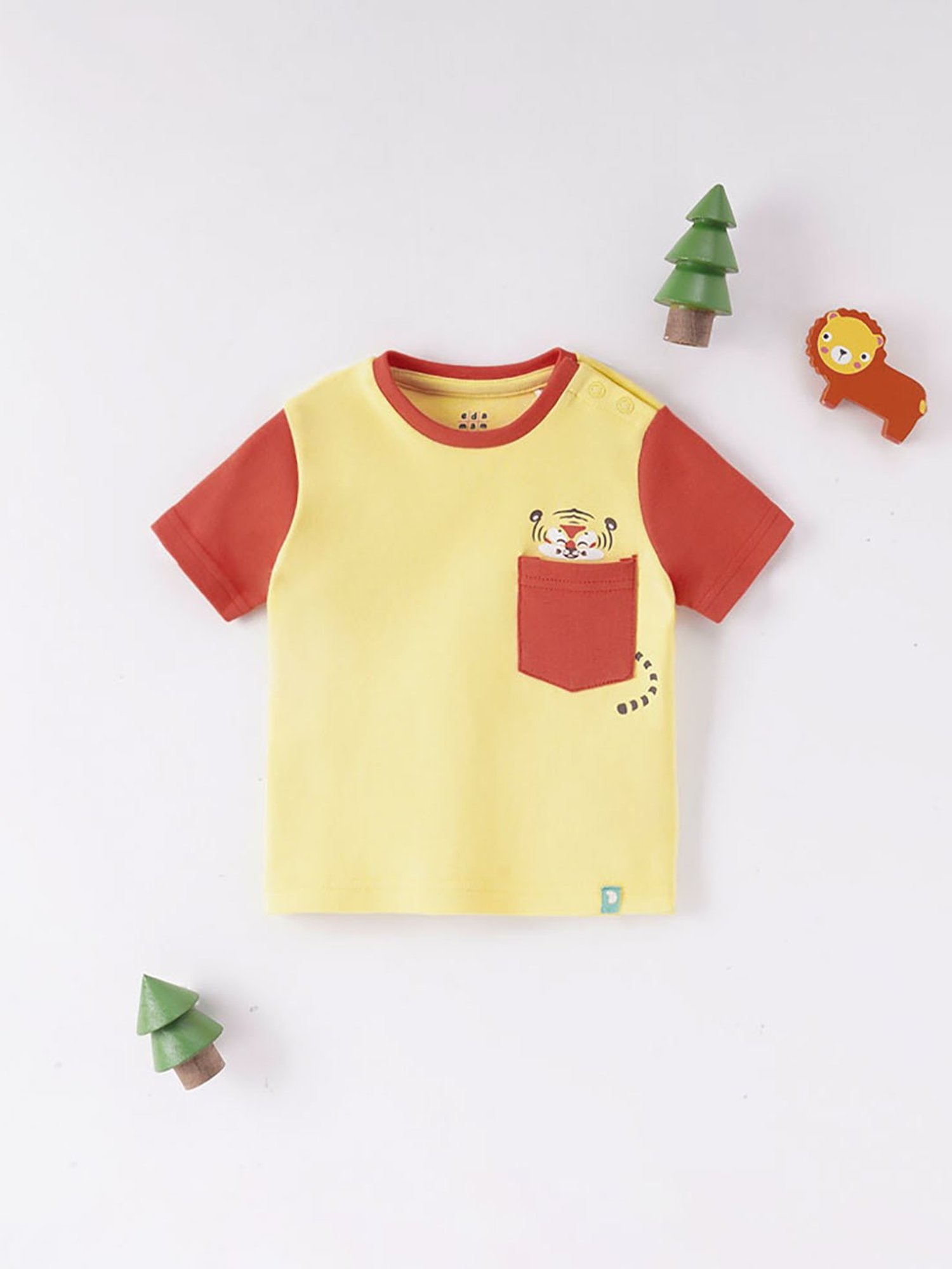 Ed-a-Mamma Baby Yellow Printed T-Shirt