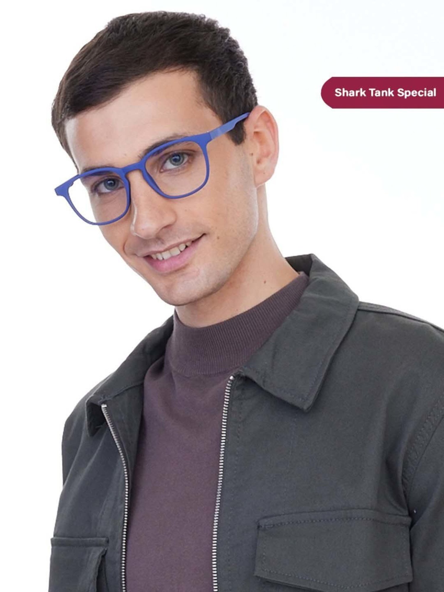 Lenskart Blu Hustlr | Peyush Bansal | Blue Cut Zero Power Computer Glasses (Midnight Blue)