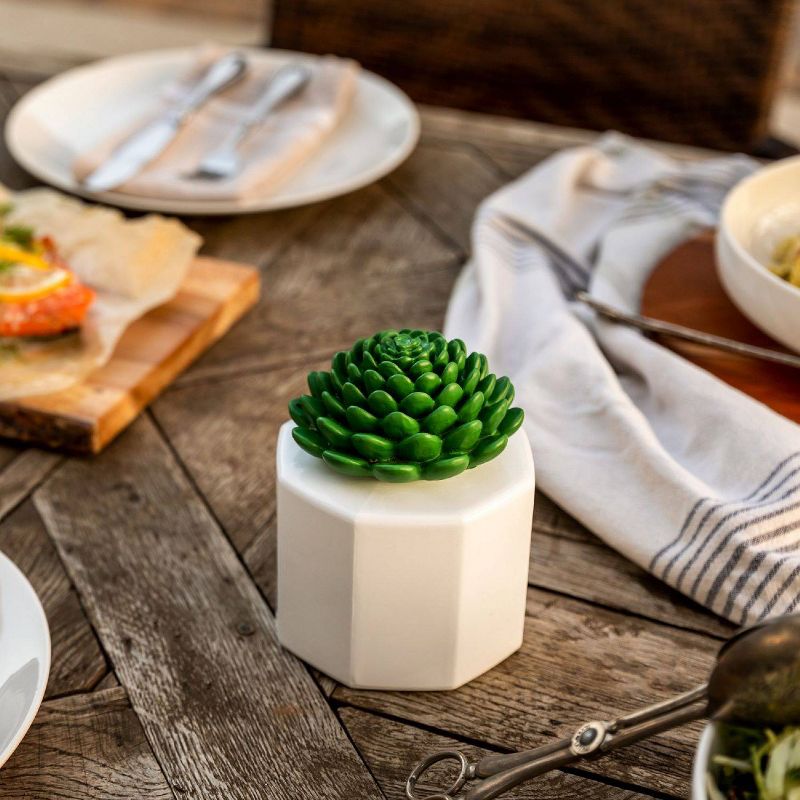 Succulent Glass Tabletop Outdoor Torch - TIKI