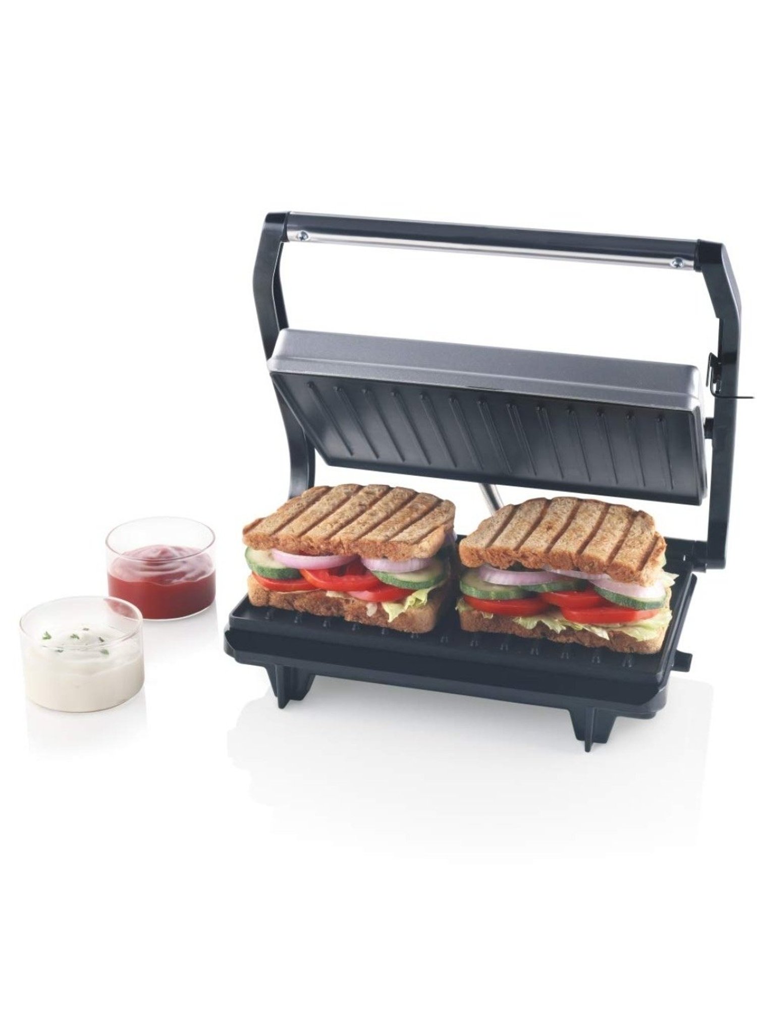 Borosil Sandwich Maker 2000W with Non stick coating (Black)