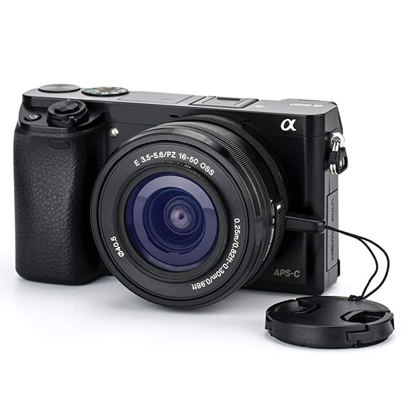 Front Lens Cap Cover with Deluxe Cap Keeper for Sony 1650mm Kit Lens SELP1650 on Sony A6000 A6100 A6300 A6400 A6500 A5100 A5000 and Other Camera Lenses with Filter Thread