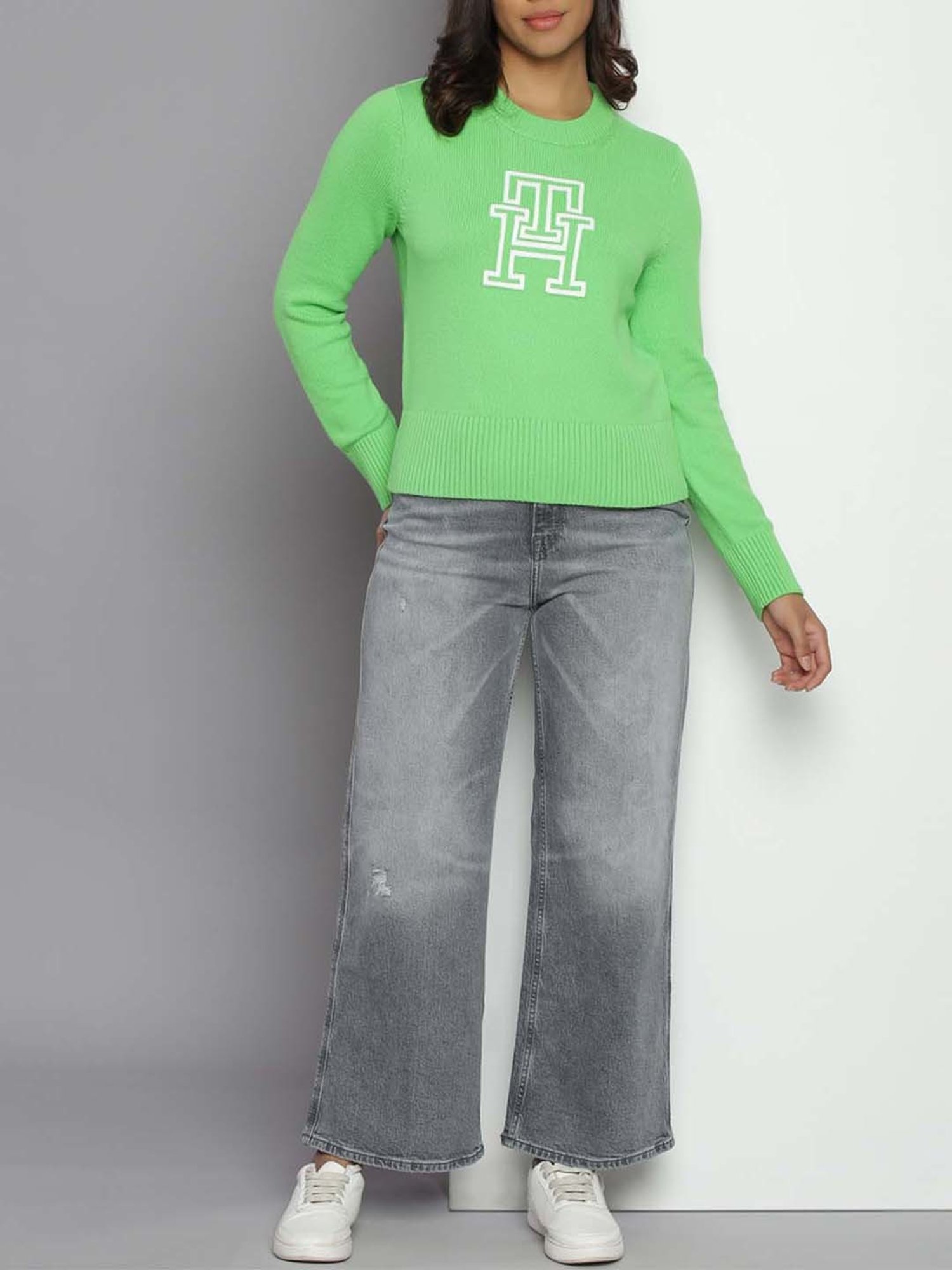 Tommy Hilfiger Spring Lime Logo Regular Fit Sweater