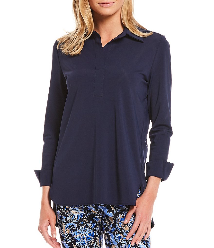 Jude Connally Hadley Roll-Tab Sleeve Point Collar Tunic