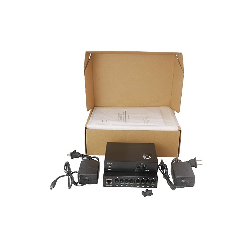 x POTS RJ11 Telephone and Gigabit Ethernet Over Fiber Converter - Multiplexer - Extender Set of FXS FXO Units - Universal Single and Multimode - 1 km MM (0.6 mi) 0km SM (11.4 mi) - Voice Over Fiber