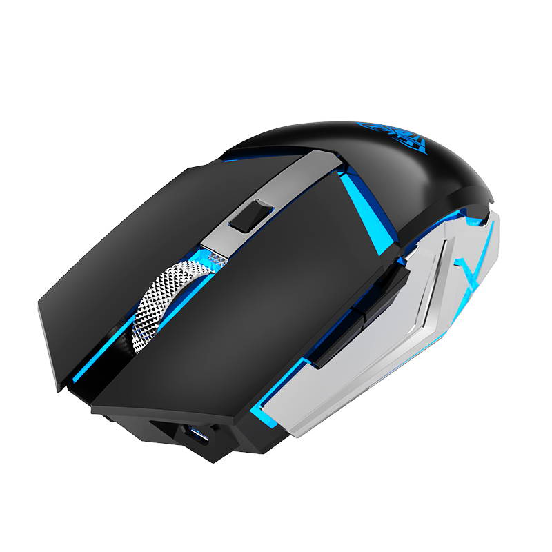 AULA SC200 800mAh Rechargeable Bluetooth Wireless Mouse with 3 Modes (BT5.0, BT3.0 and 2.4G) Easy-Switch Up to 3 Devices Ergonomic Mice for Android Tablet Phone PC Laptop - SC200 Black