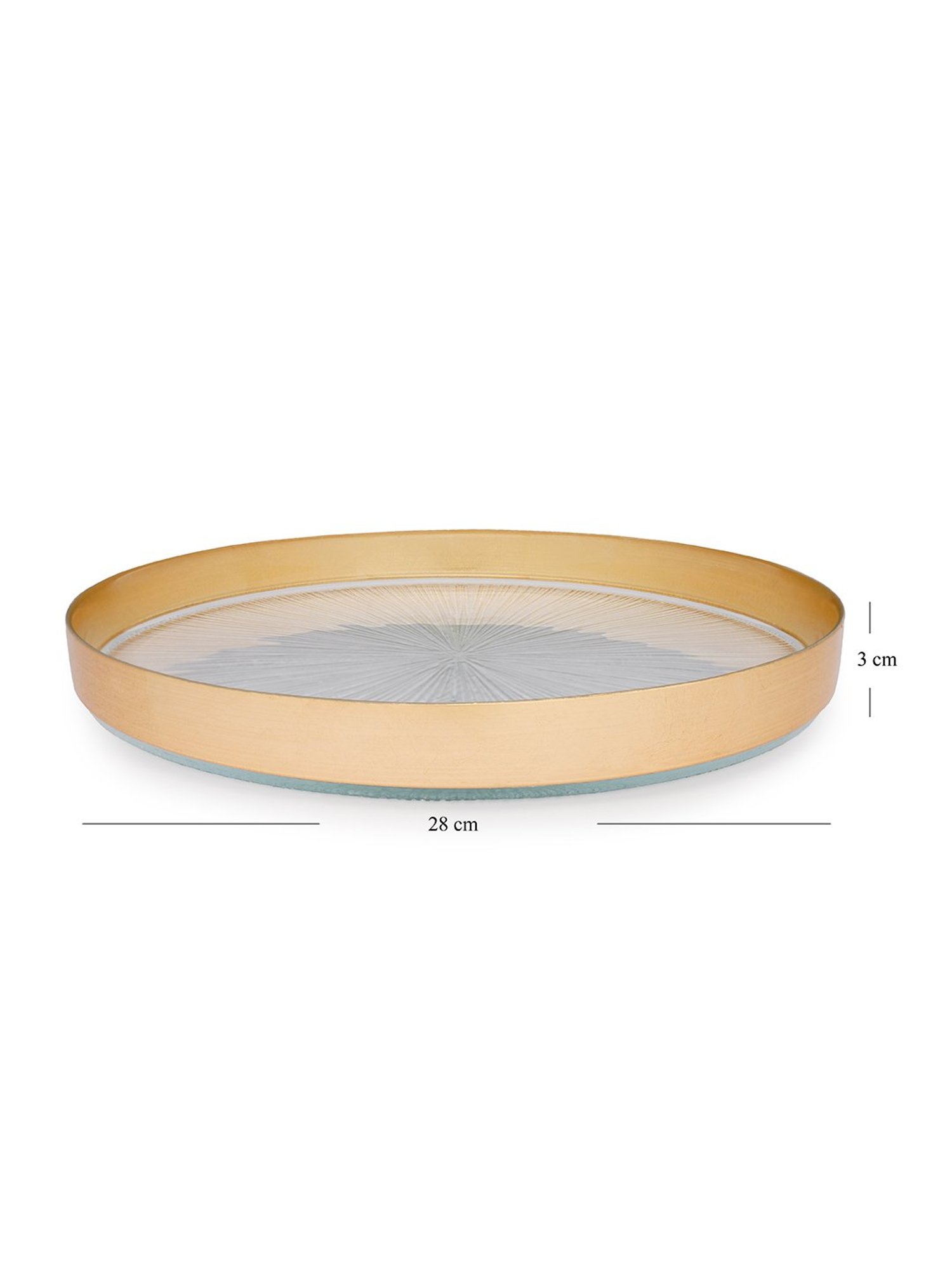 Pure Home and Living Transparent Glass Textured Dinner Plates
