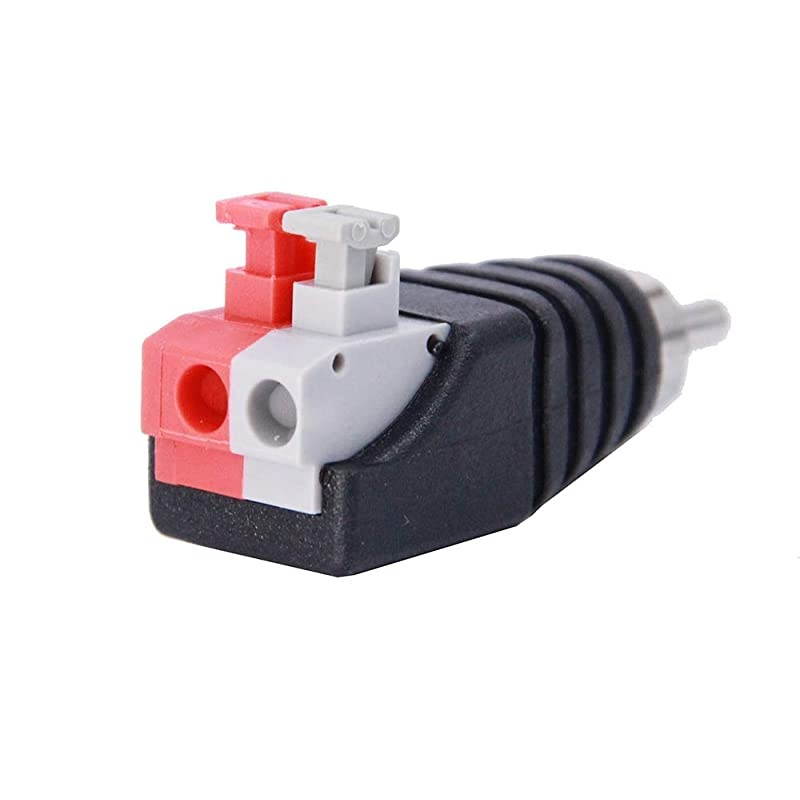 10 Pcs  Speaker Wire Cable to Audio Male RCA Connector Adapter Jack Plug