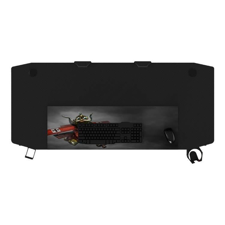 NEO Ergonomic 55Inch Gaming Desk - 55" Z Shaped Home Office PC Computer Gaming Table with Cup Holder Headphone Hook & 2 Cable Management Holes