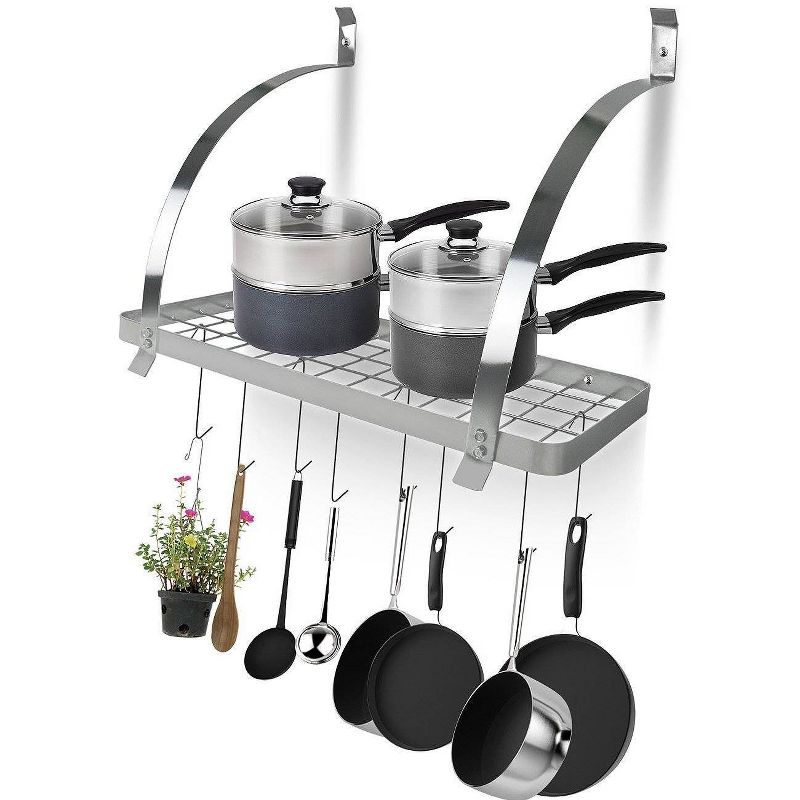 Range Kleen Pot Rack Bookshelf - Stainless Steel