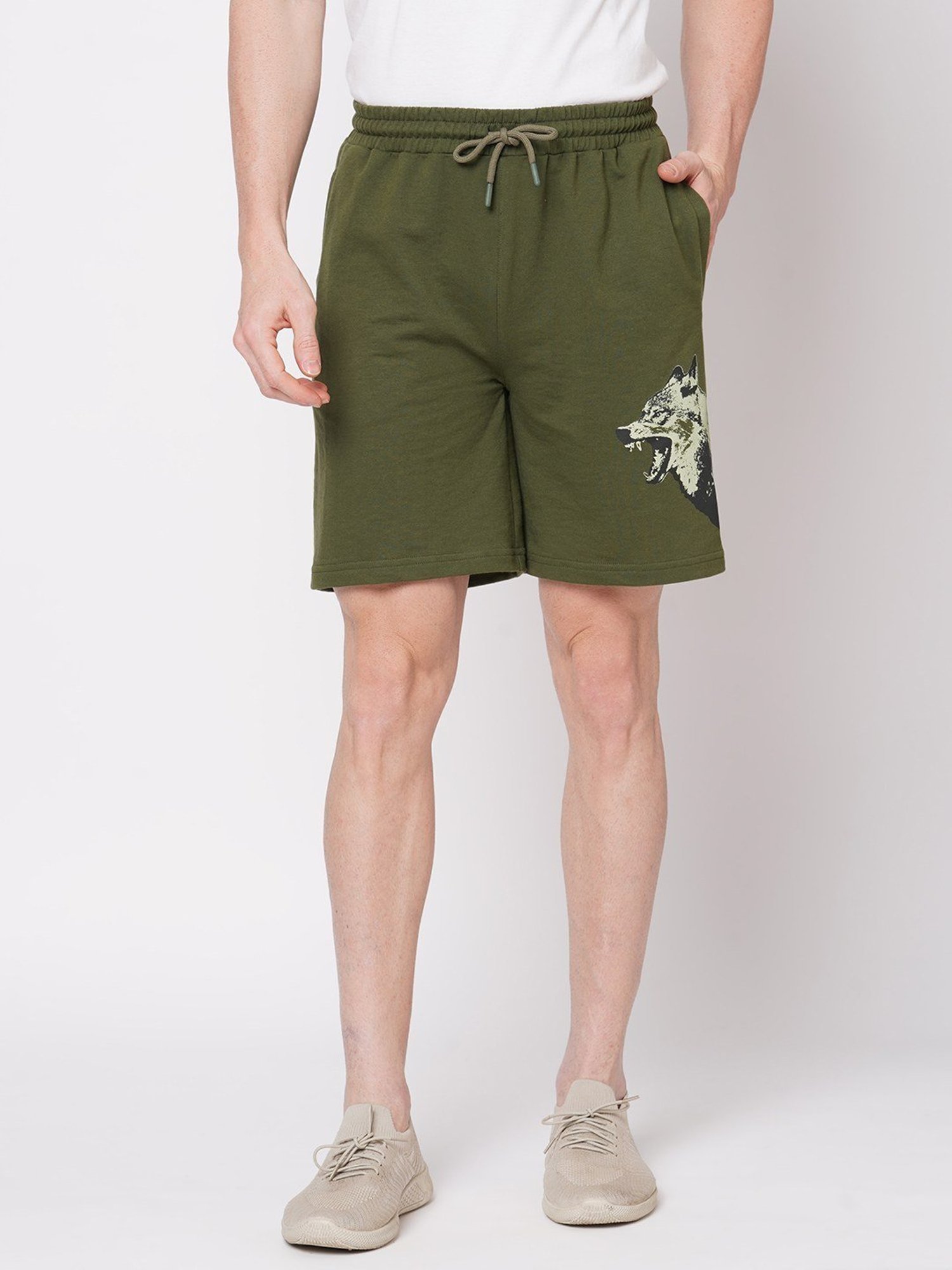Fitz Green Slim Fit Printed Shorts