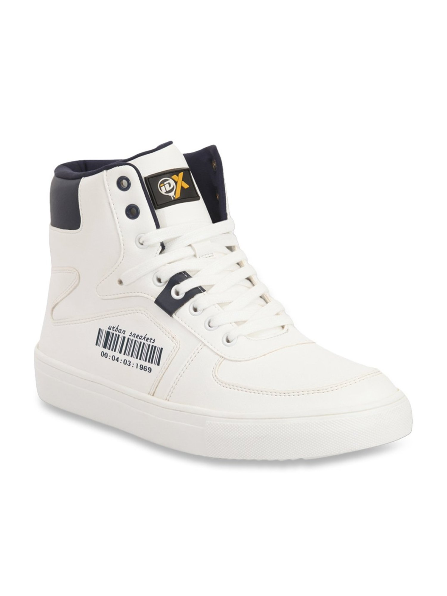ID Men's White Ankle High Sneakers