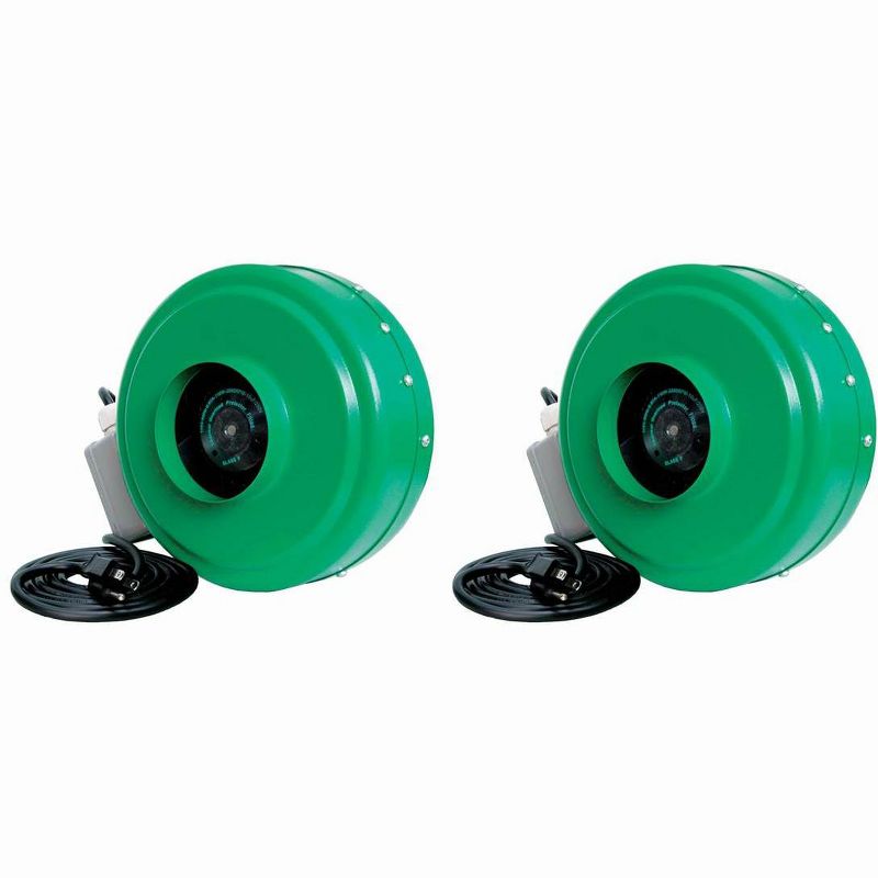 Hydrofarm ACDF4 Active Air 4 Inch In-Line Fan 165 CFM Blower w/Brackets (2 Pack)