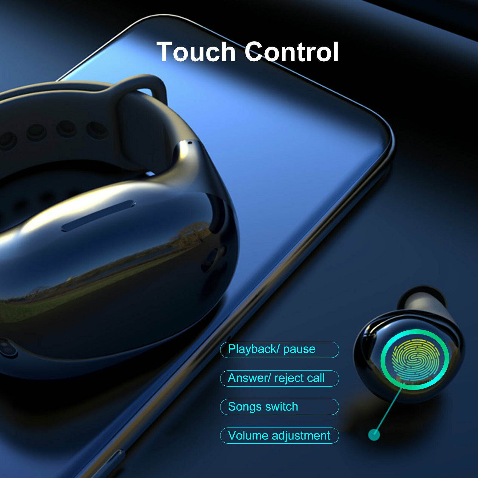 2 in 1 Smart Watch Headphone TWS Earbuds Wireless Ture Bluetooth 5.0 Wristband