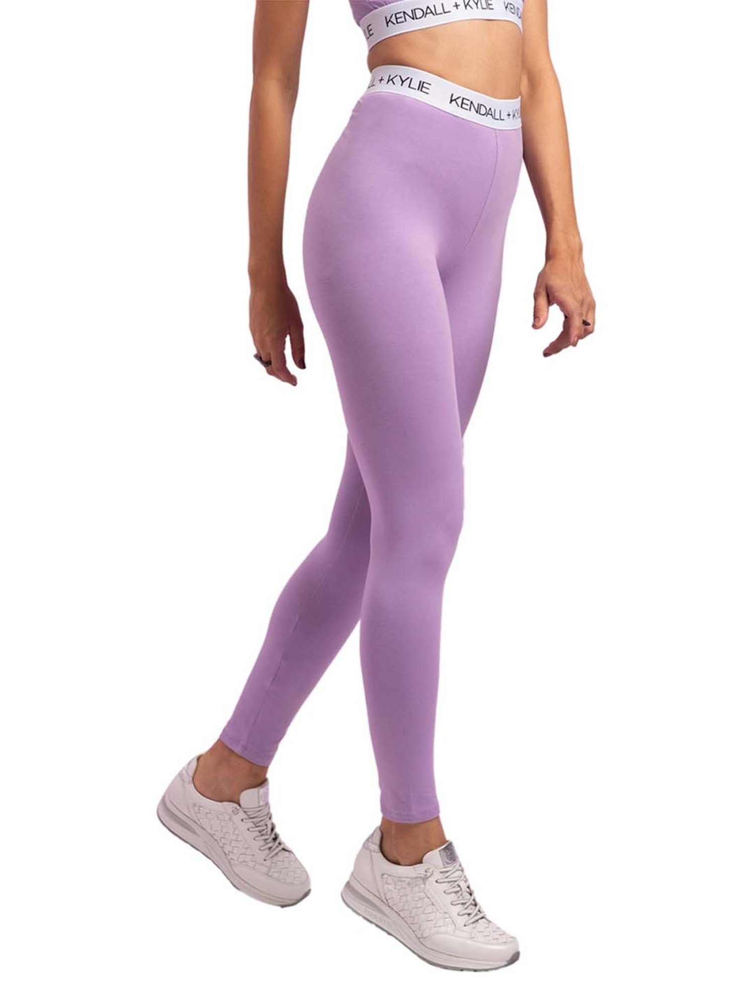 KENDALL + KYLIE Purple Cotton Sports Tights