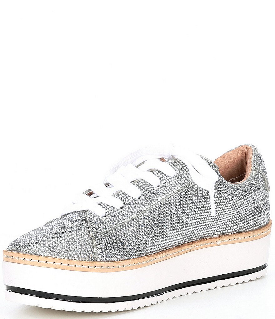 Chelsea & Violet Minie Rhinestone Embellished Lace-Up Platform Sneakers